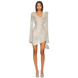 For Love & Lemons Tia Mini Dress in Silver