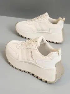 Women's Fashionable Lace Up Low Top Sneakers, Casual Comfortable Breathable Athletic Running Shoes, Sporty Running Shoes, All-match Basic Shoes for Daily Wear
