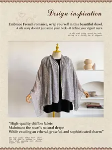 New Solid Color Soft Shimmer Rhinestone Scarf for Women, Long Wrap Headscarf, Sun Protection Chiffon Scarf, Elegant Fashion Accessory