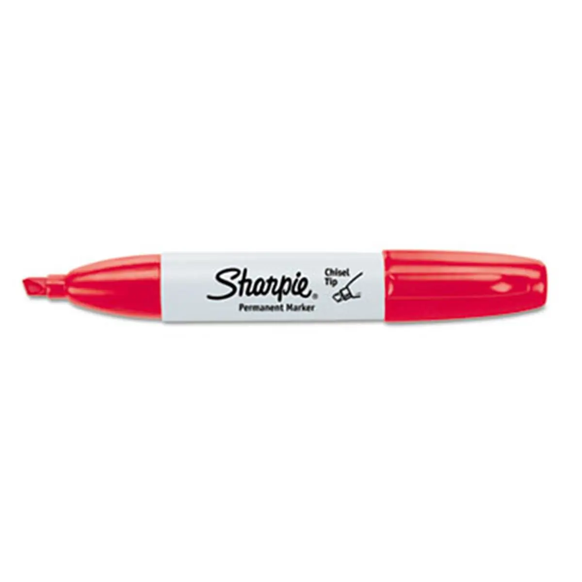 212 MAIN Durable Marker, Smear-Proof Permanent Marker with 5.3mm Chisel Tip, Red Waterproof Ink, Anti-Roll Grip, 12-Pack for DIY Scrapbooking & Stamping, Smear Proof Marker