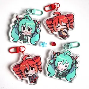 Miku + Teto Vocaloid Keychain Acrylic Charms, Unique Keychains for Personal Style, Cute Keychains for Bags and Keys, Durable, Lightweight and Perfect for Personal Style, Collecting and Gifting
