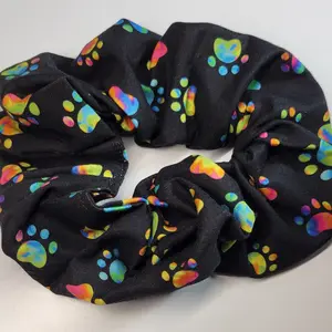 Rainbow Dog Print Scrunchie