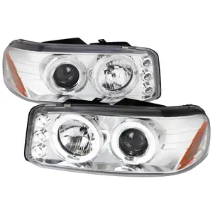 1999-2006 Sierra/Yukon/Yukon XL Dual Halo Projector Headlights (Chrome Housing/Clear Lens)