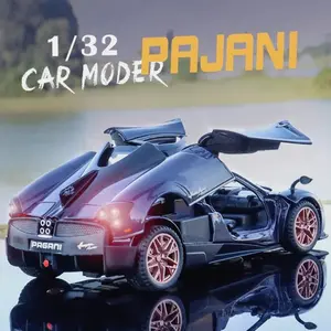 1:24 1:32 Scale Pagani Dinastia Huayra BC Car Model Toy Sound Light Gull Wing Door Alloy Diecast Supercar Models Boys Kids Gifts