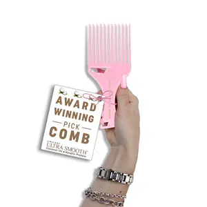 Cricket Beauty Tools Pink Coconut Pick Hair Care Comb - Ultra-Smooth, Frizz-Control Design for Gliding Through Curly & All Hair Types, Curly Hair