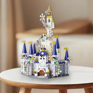 1477 Particle Garden Castle Building Blocks Set, Building Sets, puzzle assembly, exquisite micro particle detailing, home decoration, decorative ornaments, decompression building block toys, suitable for creative holiday gifts, Christmas/New Year gifts