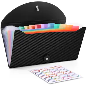 Receipt Coupon Organizer, 13 Pockets Small Accordion File with Labels for Cards, Bill Business, Coupons Storage