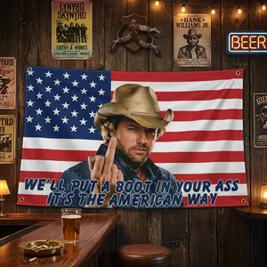 Red Whit And Blue 250th Anninersary Freedom Flag, 1776–2026 Freedom Celebration Tapestry, Toby Keith Boot In Your Ass Flag Tapestry, 4h Of July Patriotic Country Music Fan Gift For Fans, 3x5 Feet Indoor Wall Decor | 250326.C02350.ID01