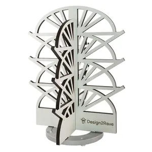 Rotating White Wood Sunglasses Rack - 12-Pair - Art Deco Collection