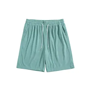 Men's Adjustable Waffle Knit Shorts-Light Green
