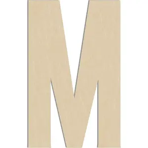 17 Inch Large Wooden Letter M, 1/4 in Thick Big Wood Letter for Wall Decor Crafts