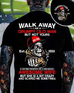 Walk Away I Am A Grumpy Old Man T-Shirt, Custom GenX 2 Side Tshirt 1965-1980 FAFO GenerationX Shirt