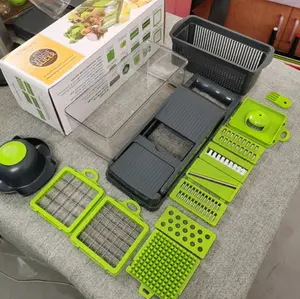 Vegetable Chopper, Pro Onion Chopper, 12 in 1Multifunctional Food Chopper, Kitchen Vegetable Slicer Dicer Cutter, Veggie Chopper With 8 Blades, Carrot Chopper With Container 12 accessories