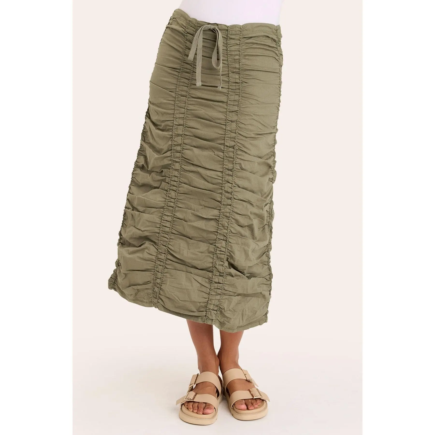 Double Shirred Panel Skirt