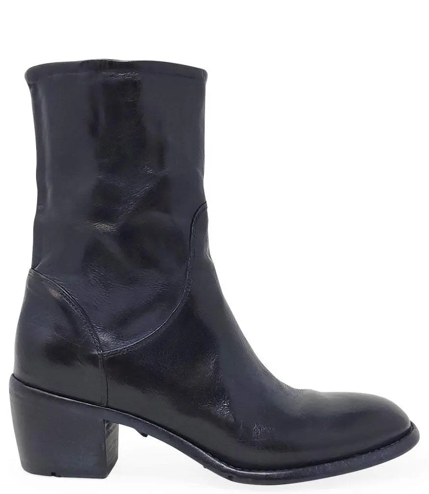 Madison Maison Navy Leather Mid Calf Boot