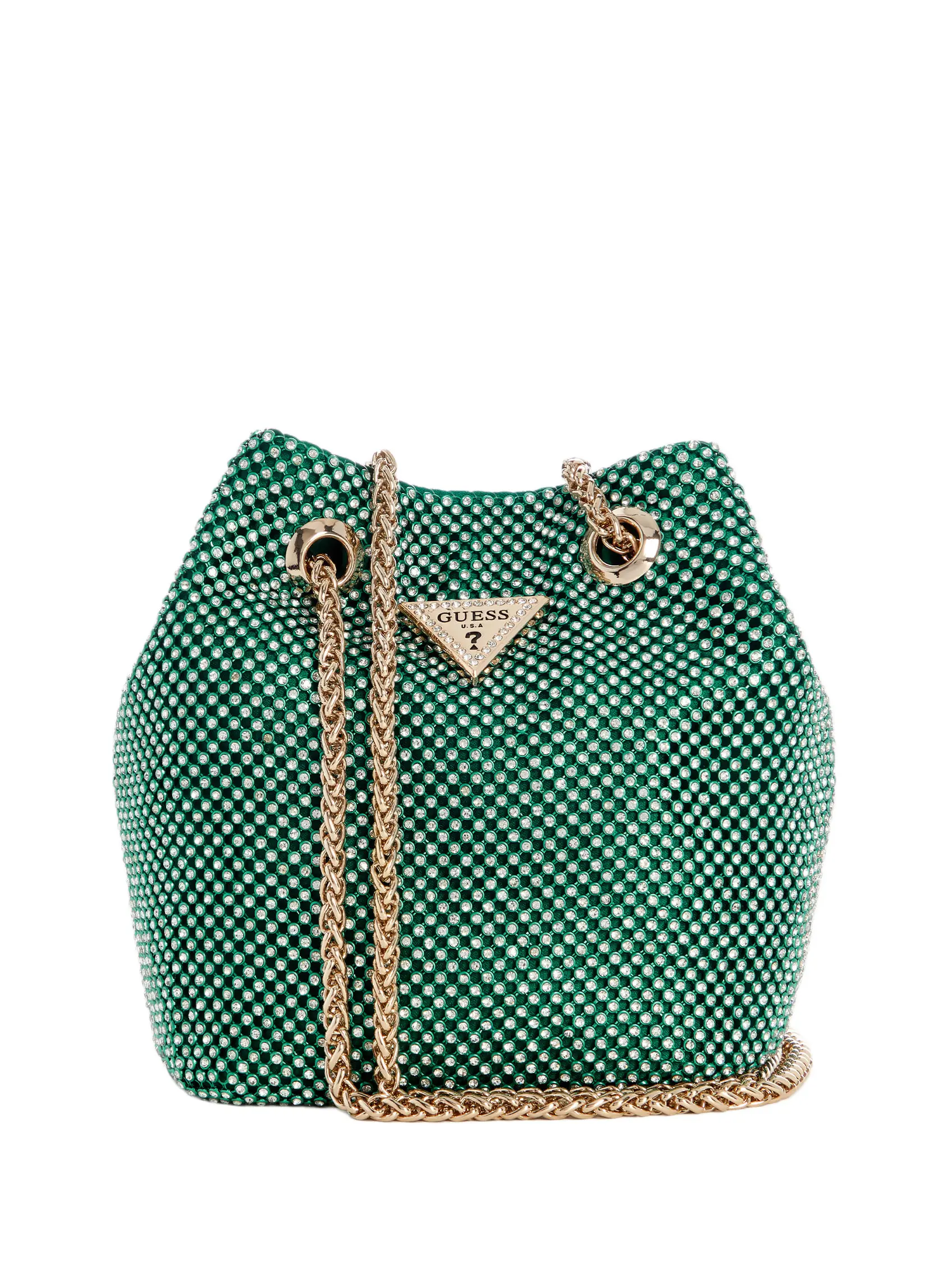 GUESS Female Lua Rhinestone Mesh Mini Pouch Bag