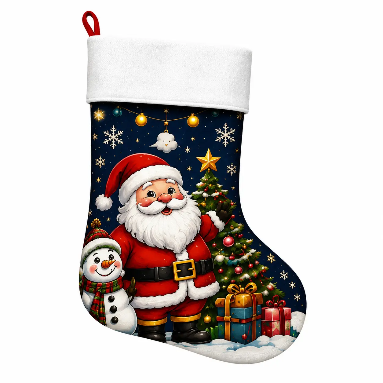 Christmas Stocking, Santa Holiday Stocking, Christmas Tree & Fireplace Decor