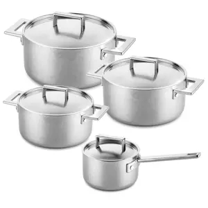 Mepra Attiva Pewter 8-Piece Cookware Set
