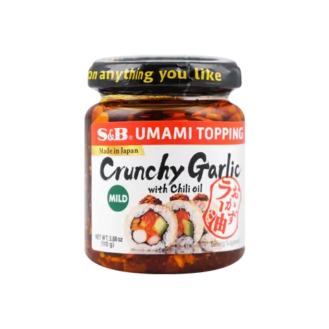 S&B Japanese Umami Topping Crispy Garlic Chili Oil Spicy Garlic Rice Sauce 110g