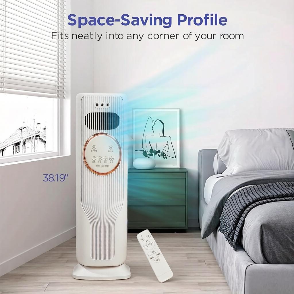 2-in-1 Bladeless Tower Fan & Space Heater – 3 Speeds, 2 Heat Settings, Remote Control, Ice/Water Cooling, Energy Efficient, Quiet Operation – All-Season Home Comfort Essential 2-in-1 Bladeless Tower Fan & Space Heater – 3 Speeds, 2 Heat Settings, Remote Control, Ice/Water Cooling, Energy Efficient, Quiet Operation – All-Season Home Comfort Essential