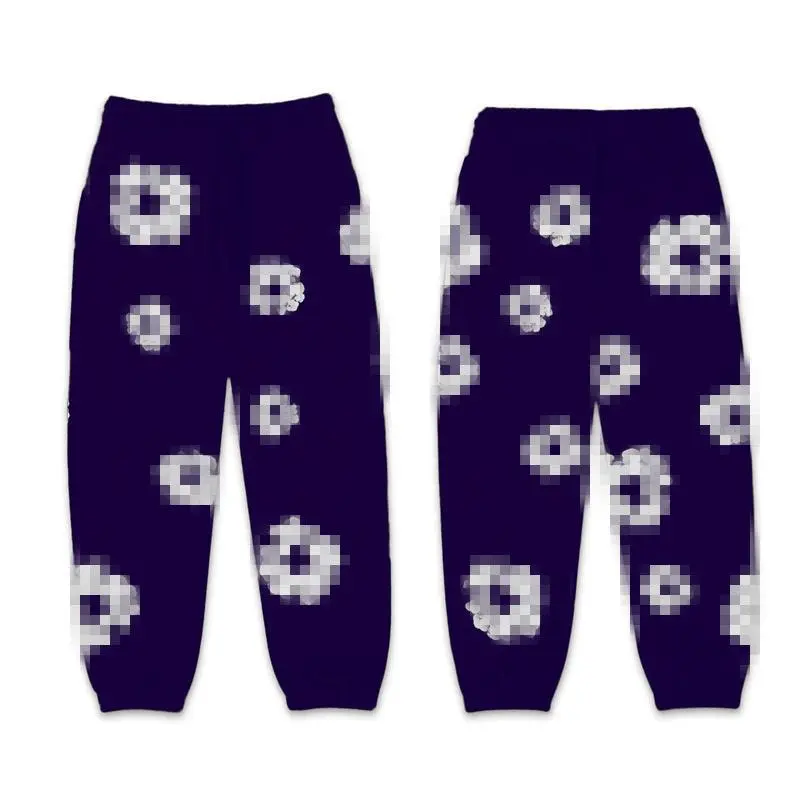 Purple blue pants (white floral wreath)