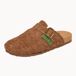 Megan Clog in Tan (full woven slide)