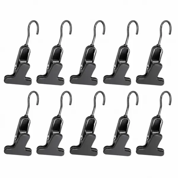 8PCS Boxed Aluminium Metal Laundry Hanger Set - Home Organizers, Non-Slip Compact Durable Rotatable Hanging Hooks, Portable Lightweight Rust Resistant Waterproof Clothes Clips with Protective Cap for Home, Travel Use (Towels, Socks, Underwear), Multifunct