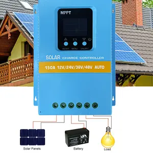 Super-Efficient 150A MPPT Solar Charge Controller 12V/24V/36V/48V Auto, Intelligent Battery Regulator for Smart Home Power & Emergency Backup