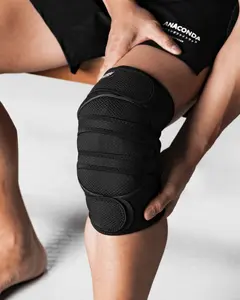 Anaconda Ice Recovery Knee Wrap - Cold Therapy for Swelling & Pain Relief - Knee Compression Sleeve with 3 Strap Fit & Insulated Gel Packs