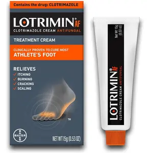 Lotrimin AF Cream for Athlete's Foot, Clotrimazole 1% Antifungal Treatment, Clinically Proven Effective Antifungal Treatment of Most AF, Jock Itch and Ringworm, Cream, .53 Ounce (15 Grams)