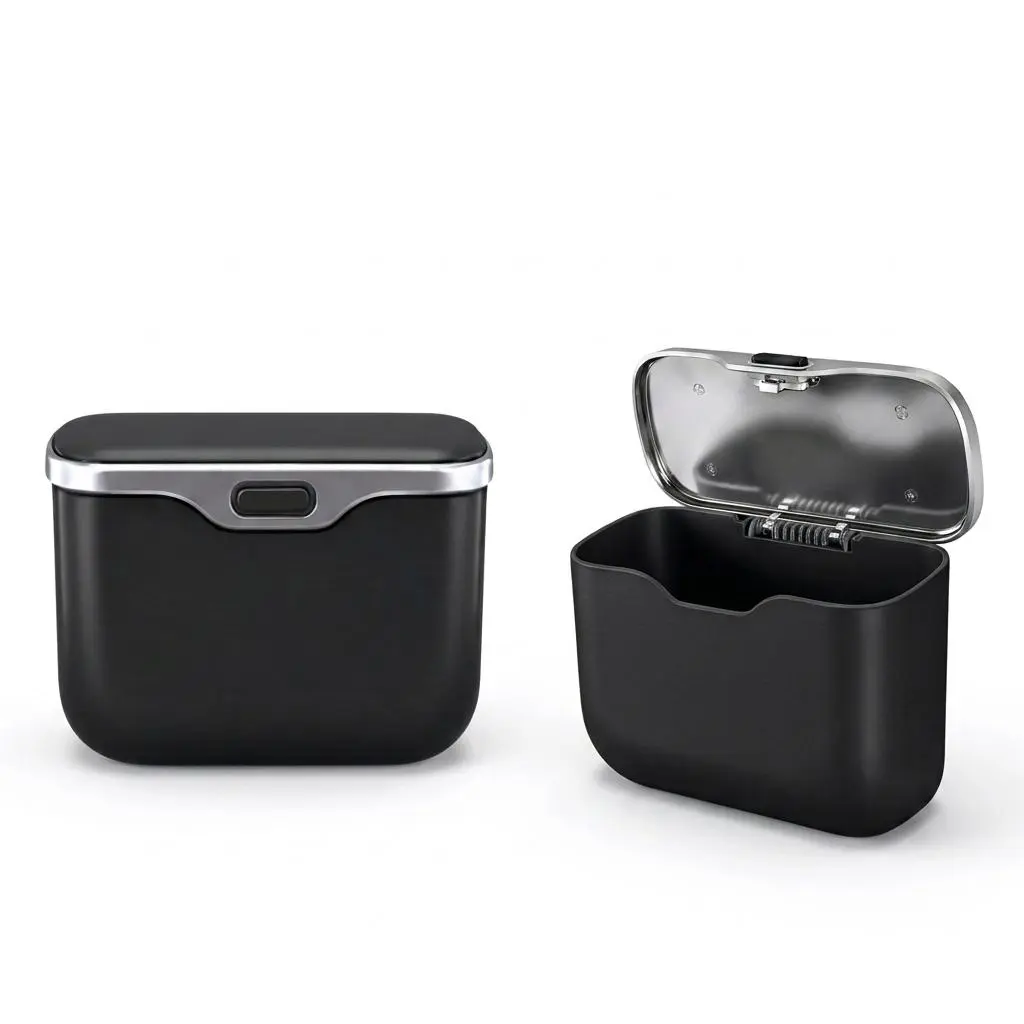 Car Garbage Can with Lid, Hanging Car Trash Bin Leak Proof Auto Open Waste Container, Compact Car Organizer for SUV, Truck, Sedan & Vehicle Interior Accessories#GLOBALPICKS