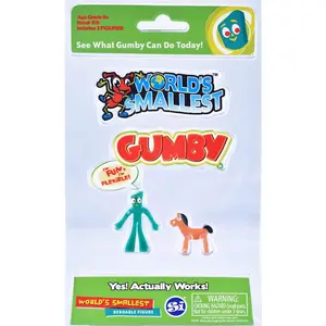 World’s Smallest Gumby and Pokey – Mini Bendable Collectible Toy Set, Classic Retro Duo from Pop Culture History, Flexible Mini Figures for Kids and Collectors, Perfect Nostalgic Gift for All Kinds