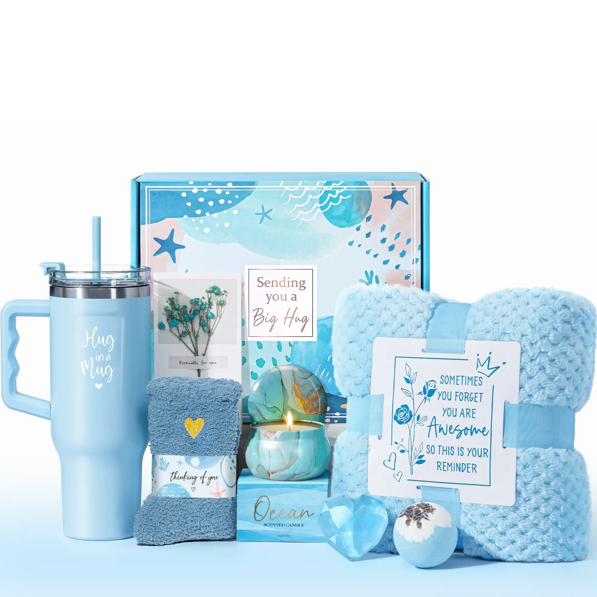 Ocean (with blanket & 40oz Insulated tumbler)