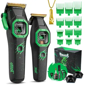 Suprent FANGS Vector Clipper – 13,000 RPM AI Controlled Motor Unique U-Shape Blade- Dual Mode Lever LED Light- Professional Hair Trimmer for Barbers-Gift for man