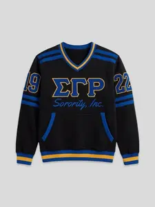 Black Sigma Gamma Rho Embroidered Vintage 90's Style Sweatshirt