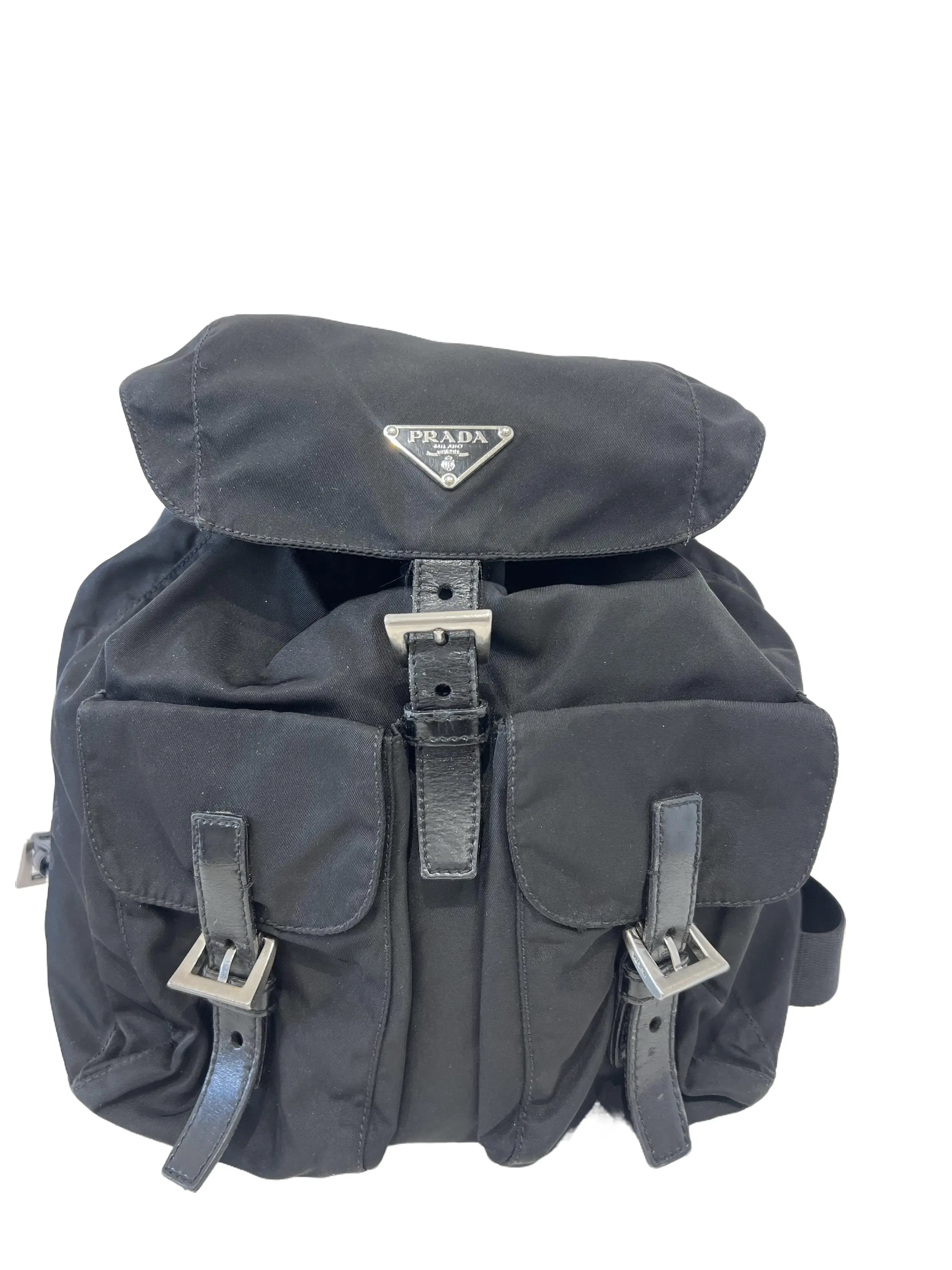Pre-owned PRADA Nylon Backpacks P25052072 Re Edition Black Backpack
