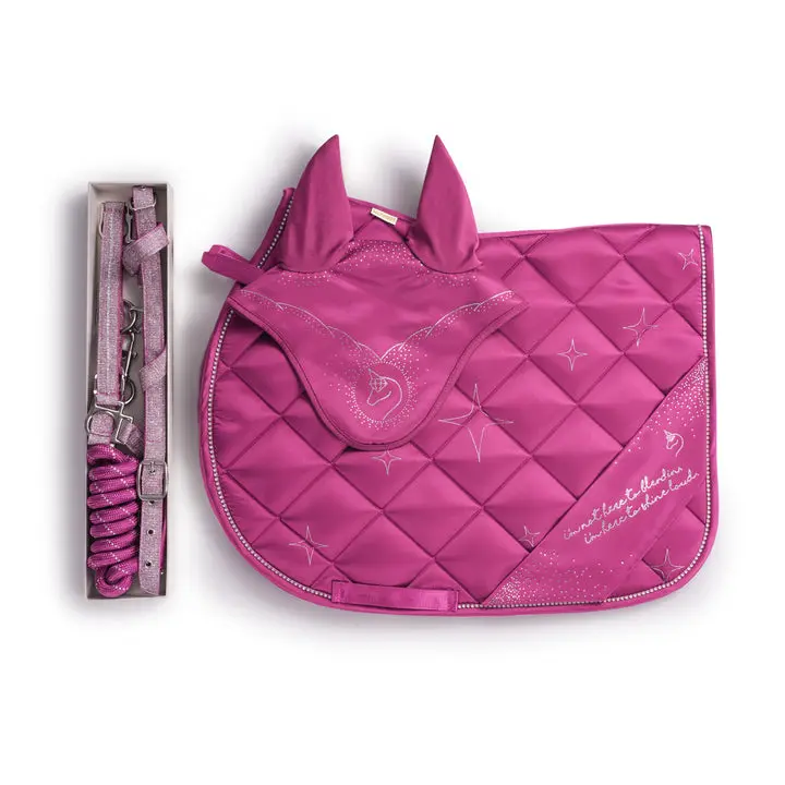 SPARK REBEL — Jumping Collection     Saddle pad & ear bonnet & horse halter & lead rope in gift box