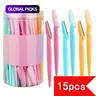 【Black Friday】Eyebrow Razor Set, Eyebrow Grooming Kit, 15-Piece Stainless Steel Eyebrow Trimmer Kit with Safety Covers, Facial Hair Removal Tools, Cosmetic Tools, Beauty Tools for Women and Men #GLOBAL PICKS