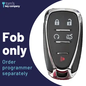 Brand New Aftermarket 5 Button (Remote Start & Trunk Release) Smart Key for Select Buick, Cadillac, and Chevrolet (GMSK-904-RSTR-5B)