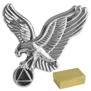 Gold or Silver Eagle Lapel Pin for Alcohol or Narcotics Sobriety - Recovery Gift