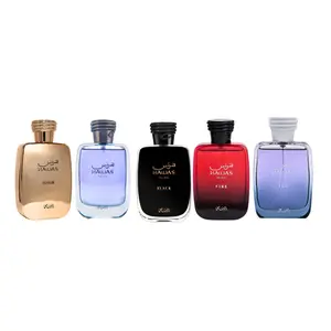 Rasasi Hawas 5 pec Set Hawas Him, Black, Ice, Fire & Elixir EAu De Parfum 3.4FL.OZ Cologne Fragrance Aromatic Arabic Perfume
