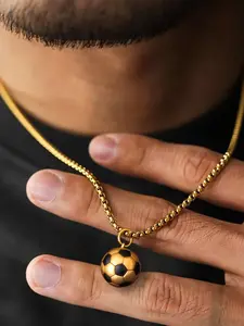 Durable Stainless Steel Soccer Pendant Necklace for Men, Daily Wear Jewelry, Perfect Birthday Gift, Unisex Sports Accessory