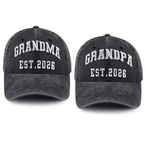 2PCS Gifts for Grandma Grandpa 2026, First Time Grandparents Baby Announcement Baseball Cap, New Grandparents Day Hat, Christmas Birthday Gifts for Dad Mom
