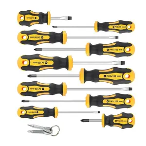 Magnetic Screwdriver Set, 12pcs/set Professional Screwdriver Set, Including 5 Cross & 5 Slot Head & 2 Key Screwdrivers, Multifunctional Hand Tool for Home & Office