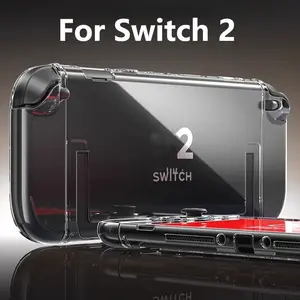 Protective Case for Nintendo Switch 2 , Durable Transparent Crystal PC & Soft TPU Handle, Detachable Design