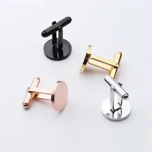 2PC CLASSIC MEN'S CUFFLINKS TITANIUM CUFFLINKS GOLD STEEL ROSE GOLD BLACK 20MM WEDDING CUFFLINKS