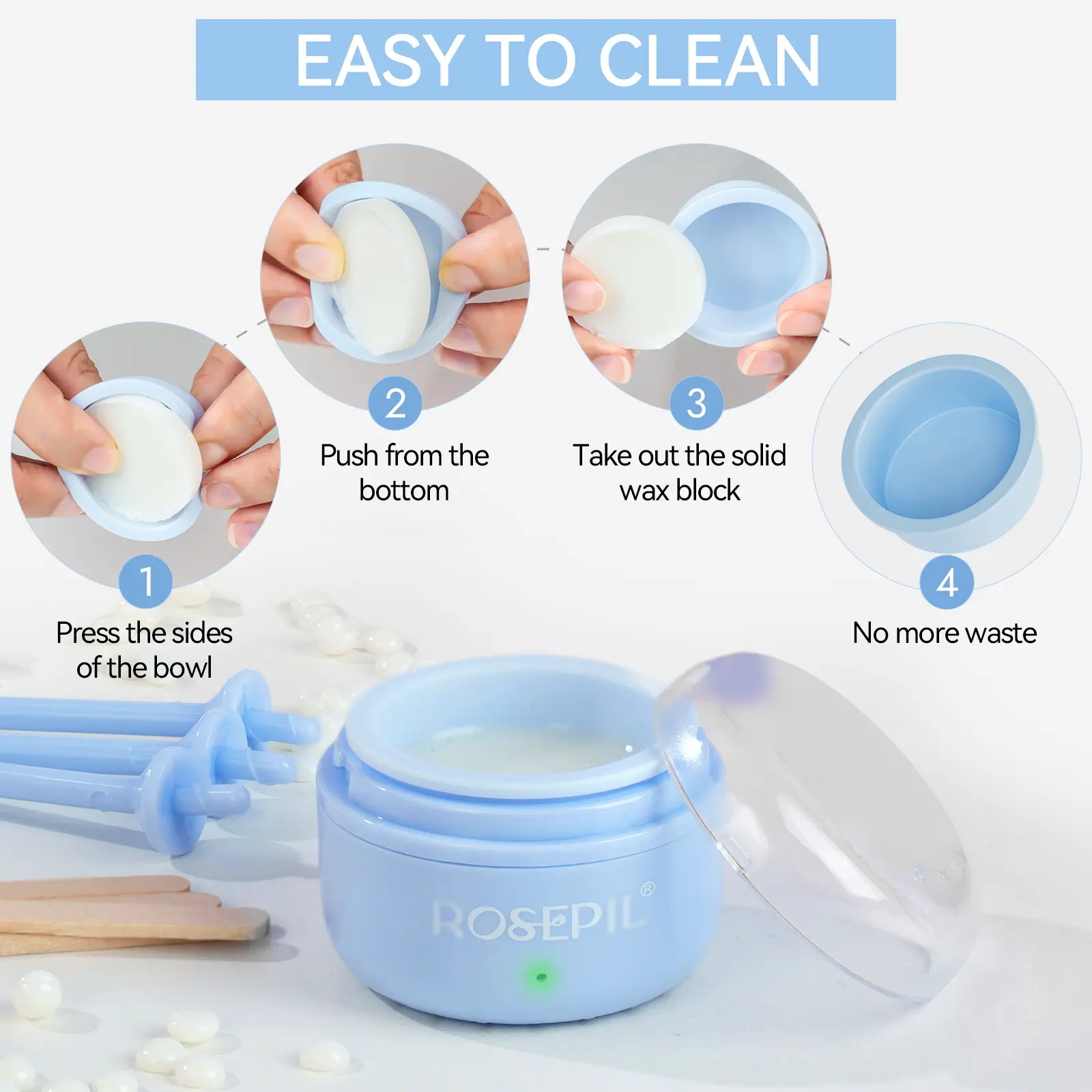 ROSEPIL Mini Nose & Face Wax Kit for Men & Women | Painless Face