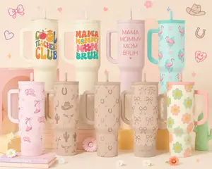 Beige Grandma Slidemate 40oz Tumbler with Handle, Insulated Slider Travel Mug, Personalized Coffee & Water Cup Gift