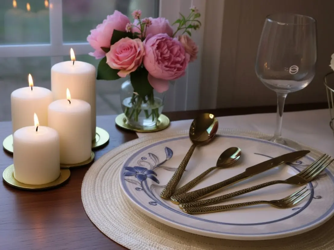 30 PCS Hammered Cutlery Set