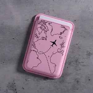 2026 innovative and fashionable faux leather aviation design magnetic card bag, suitable for iPhone 16, 15, 14, 13, 12 Pro Max. Can hold 1-3 credit cards or ID cards. K1 wallet adopts ultra-thin protection design